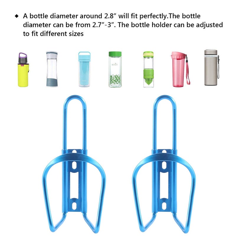 DUNCHATY Alloy Aluminum Lightweight Bike Water Bottle Cages - 2 Pack Bicycle Holder Cages - Blue - Image 3
